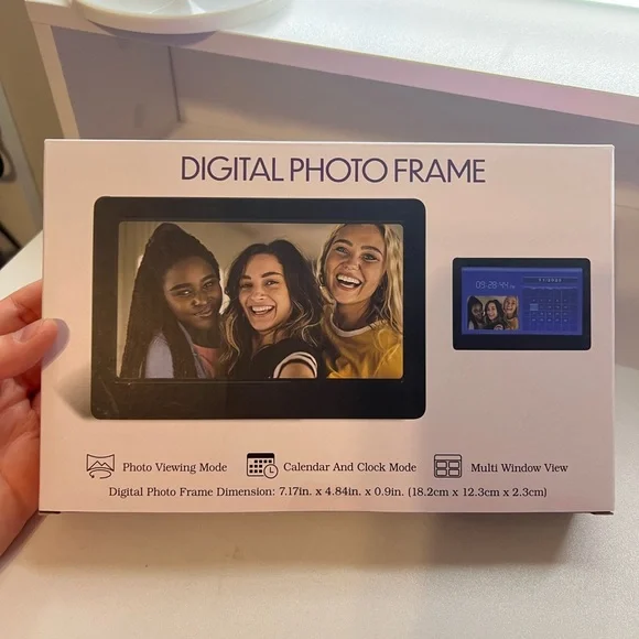 NIB Digital Photo Frame with Multi-View - Photos, Calender, and Clock Mode - Picture 5 of 7